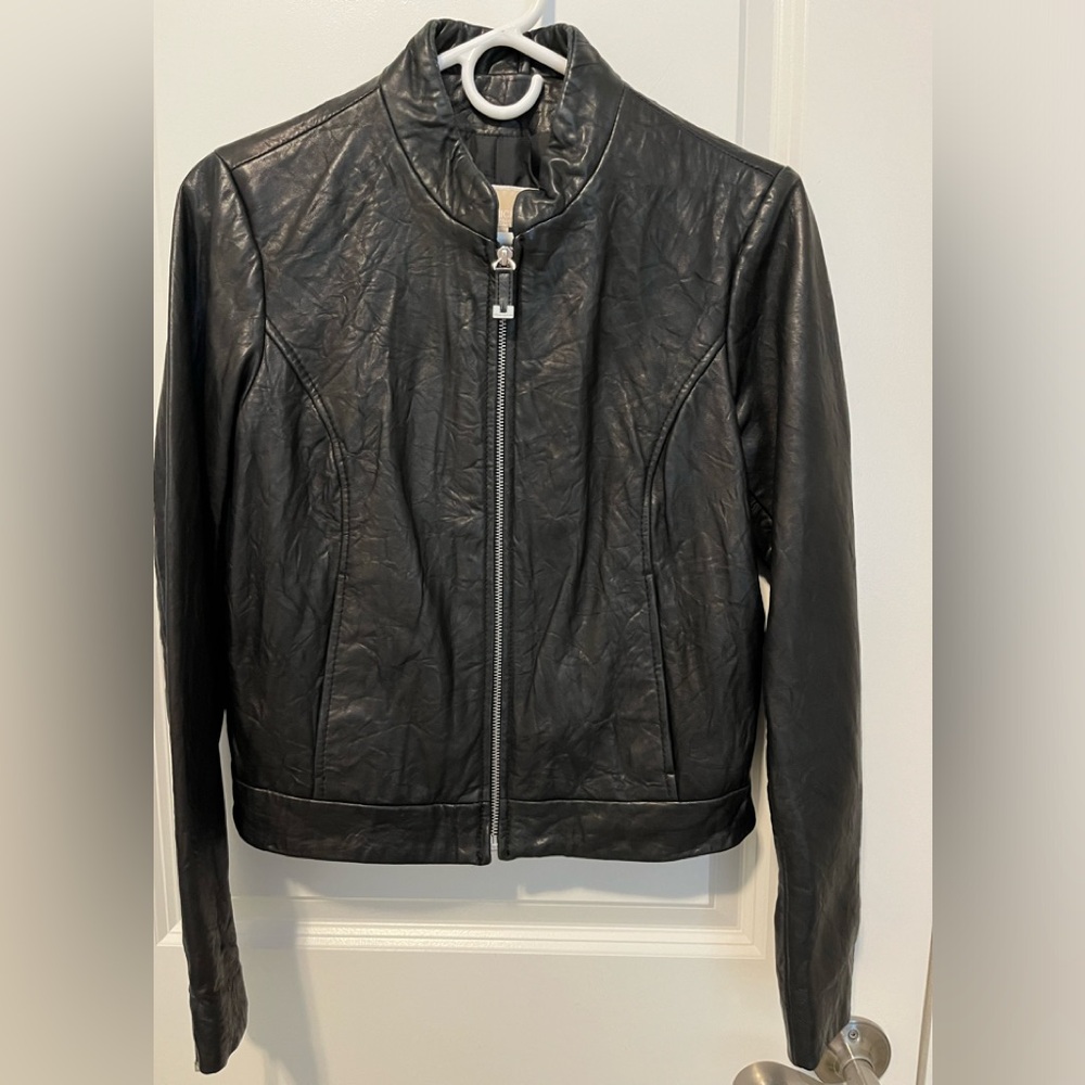 Michael Kors leather moto jacket - Picture 1 of 6